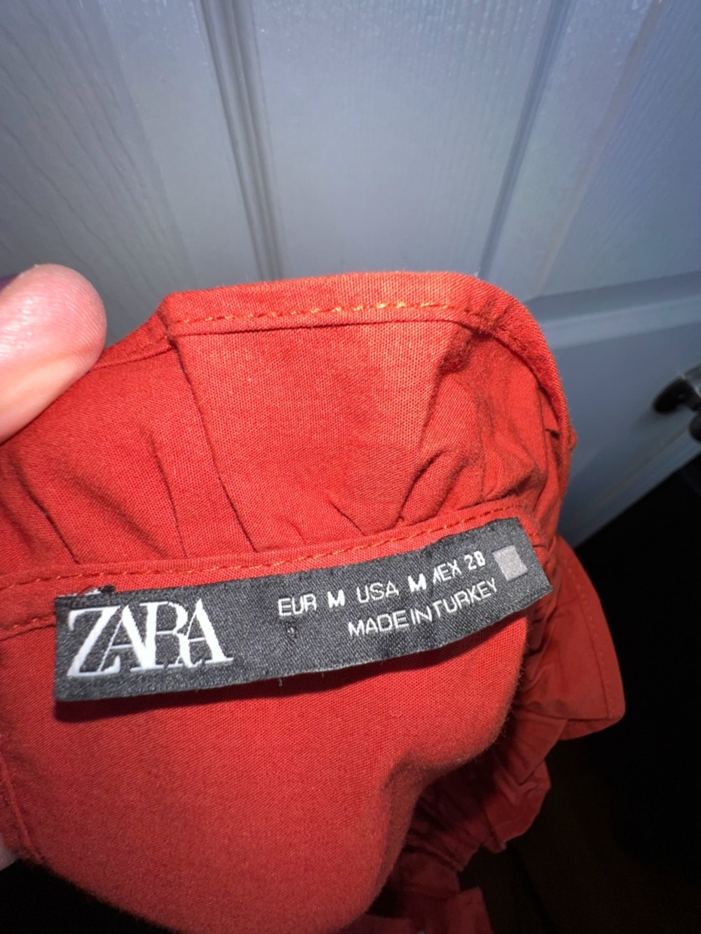 Zara Rust Red Ruffle Crop Top - Picture 6 of 15
